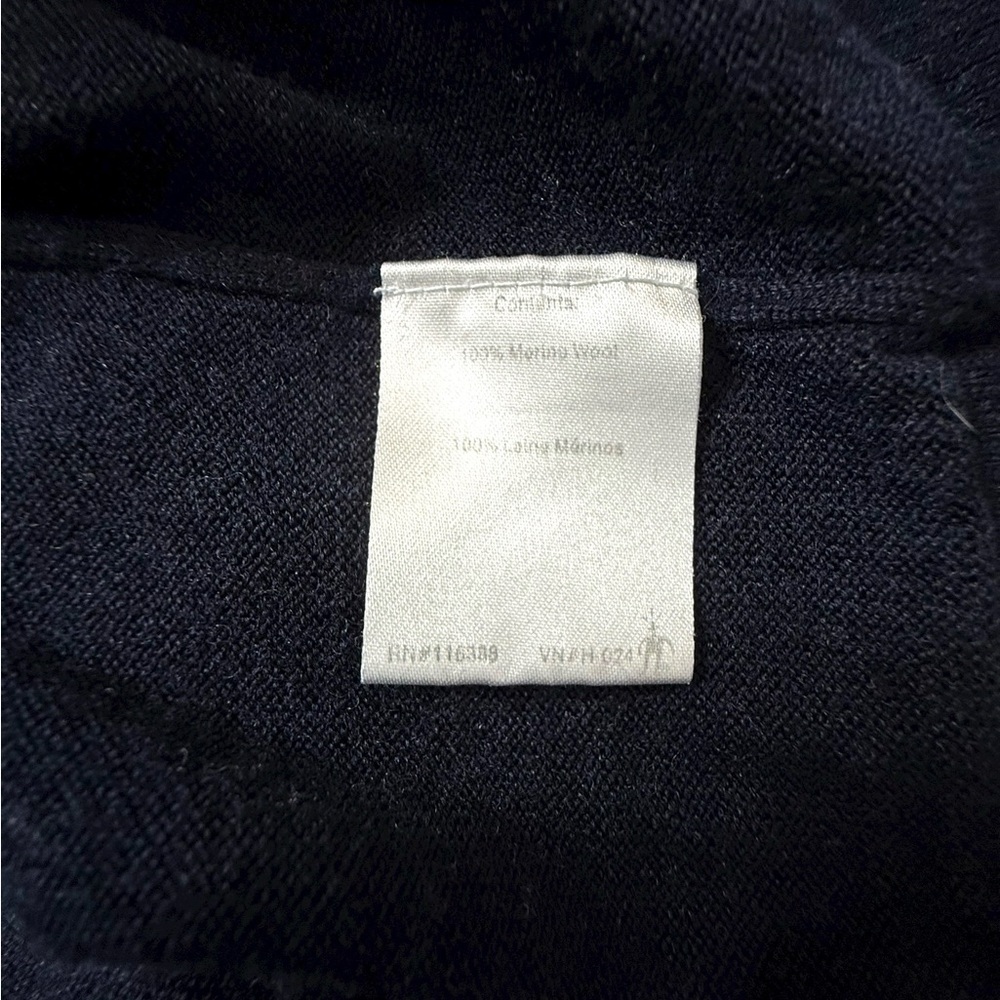 Smartwool Men’s 1/4 Zip Sweater Navy &Gray Size Medium Merino Wool Blend *Read - Picture 4 of 7